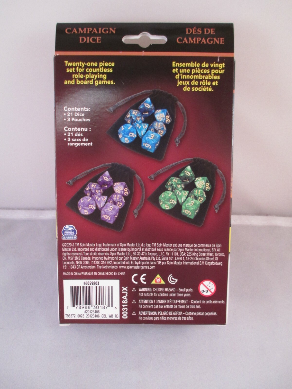 Campaign Dice 3 Dice sets Spin Master Games 21 dice NOS