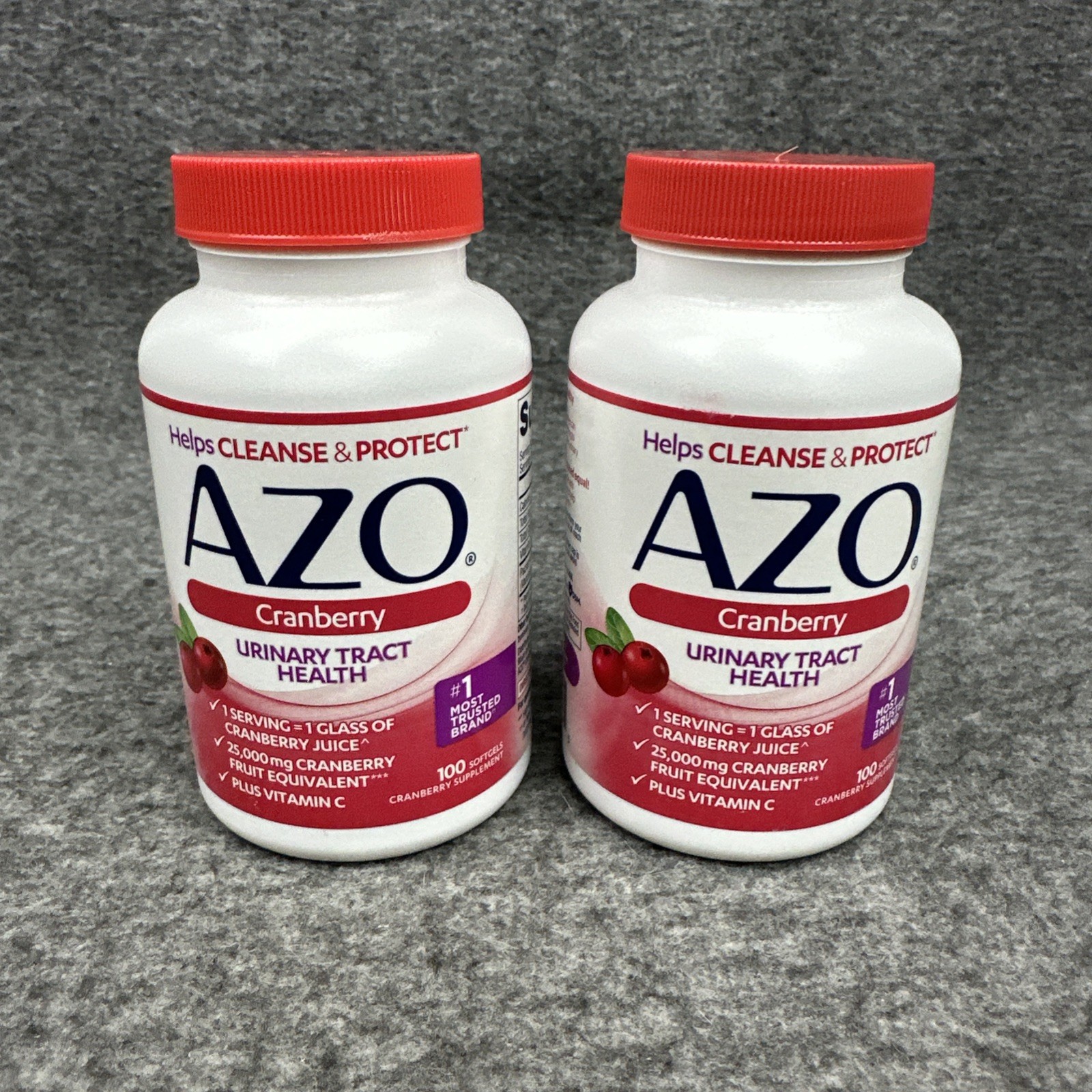 2 Pack AZO Cranberry Urinary Tract Health Dietary Supplement 100ct Exp. 09/26