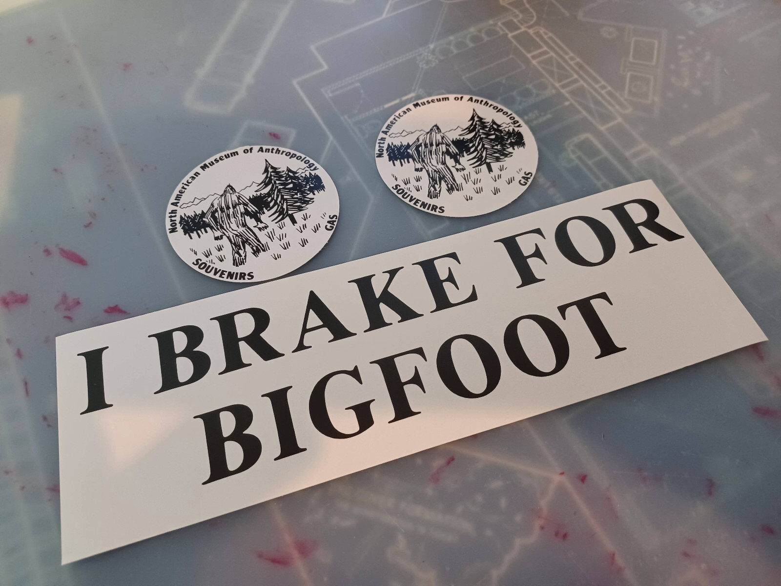 1987 Harry and the Hendersons Museum Souvenir Decal Stickers Bigfoot Prop