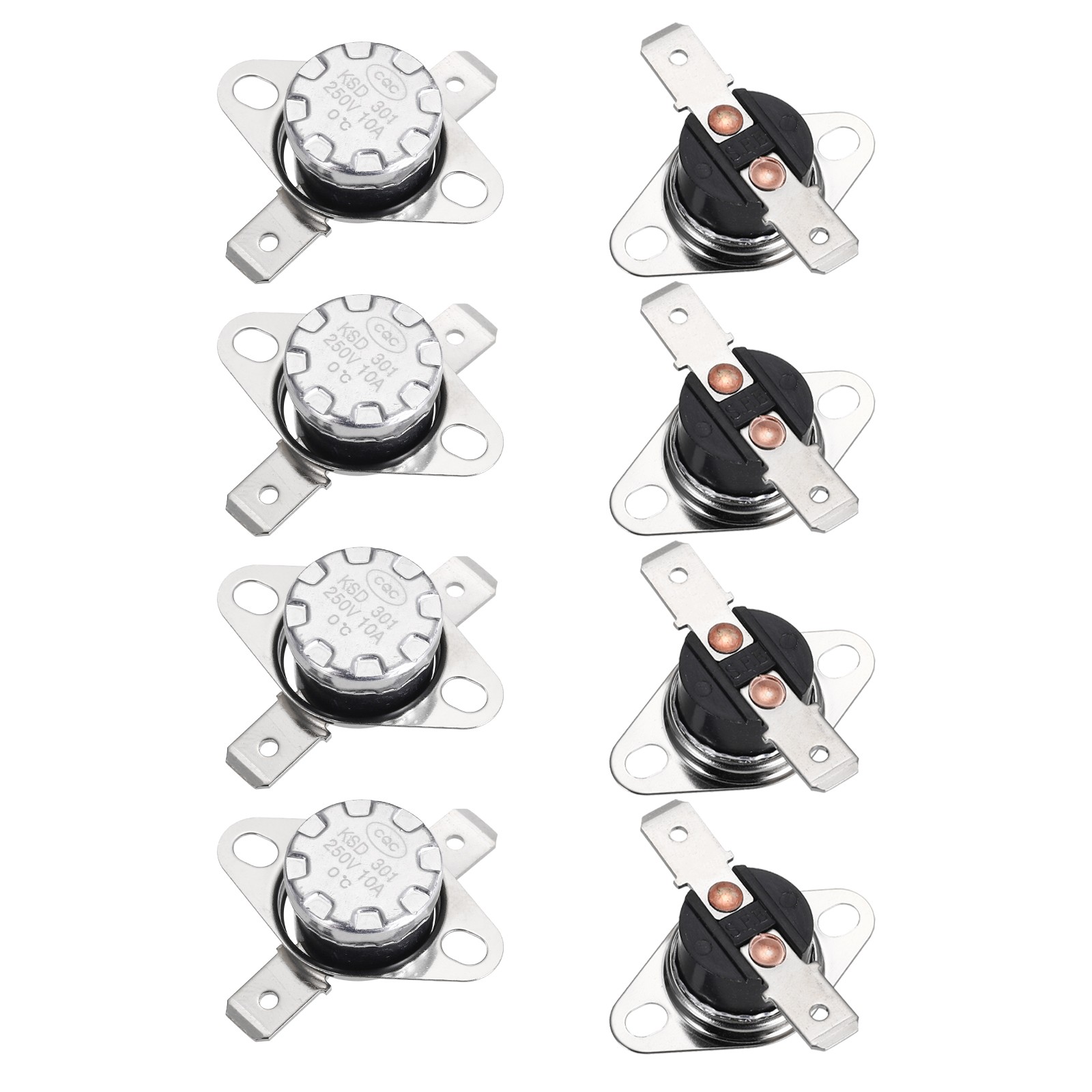 8PCS Temperature Control Switch Thermostat 0°C 10A N.C 6.3mm Pin