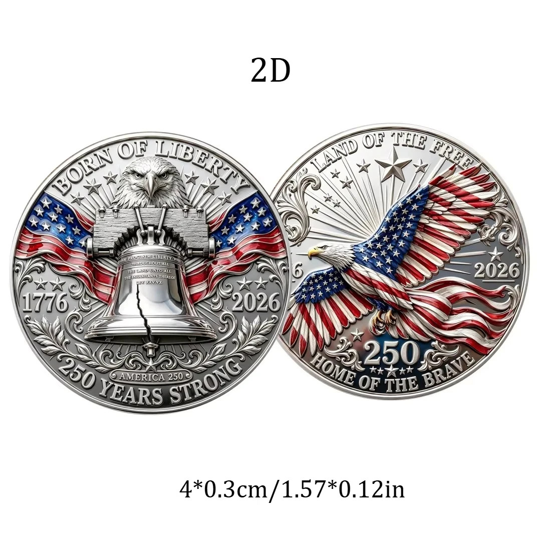 America 250 Challenge Coin 1776-2026 Liberty Bell Eagle Patriotic Gift