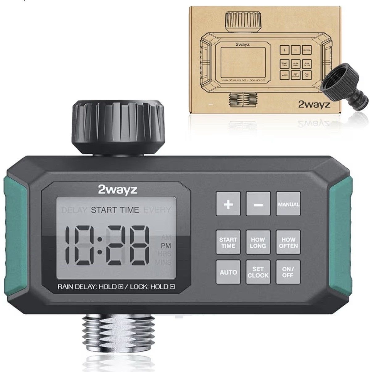 Water Timer Hose Sprinkler Controller 3/4” Auto Irrigation Rain Delay 2Wayz