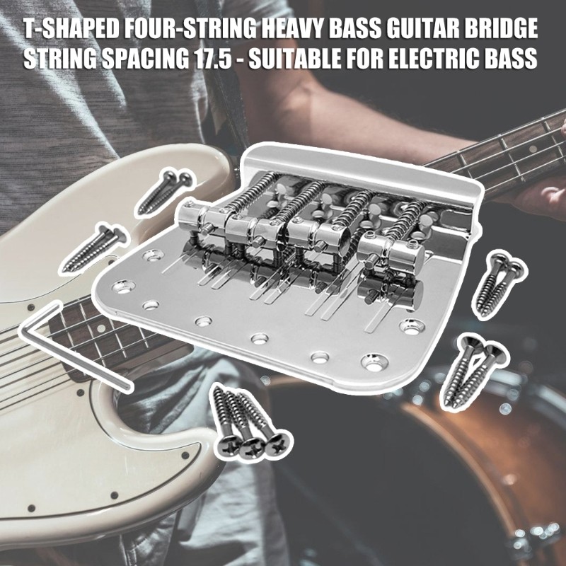 4 Strings Electric Bass Bridge String Spacing 17.5MM Zinc Alloy Construction