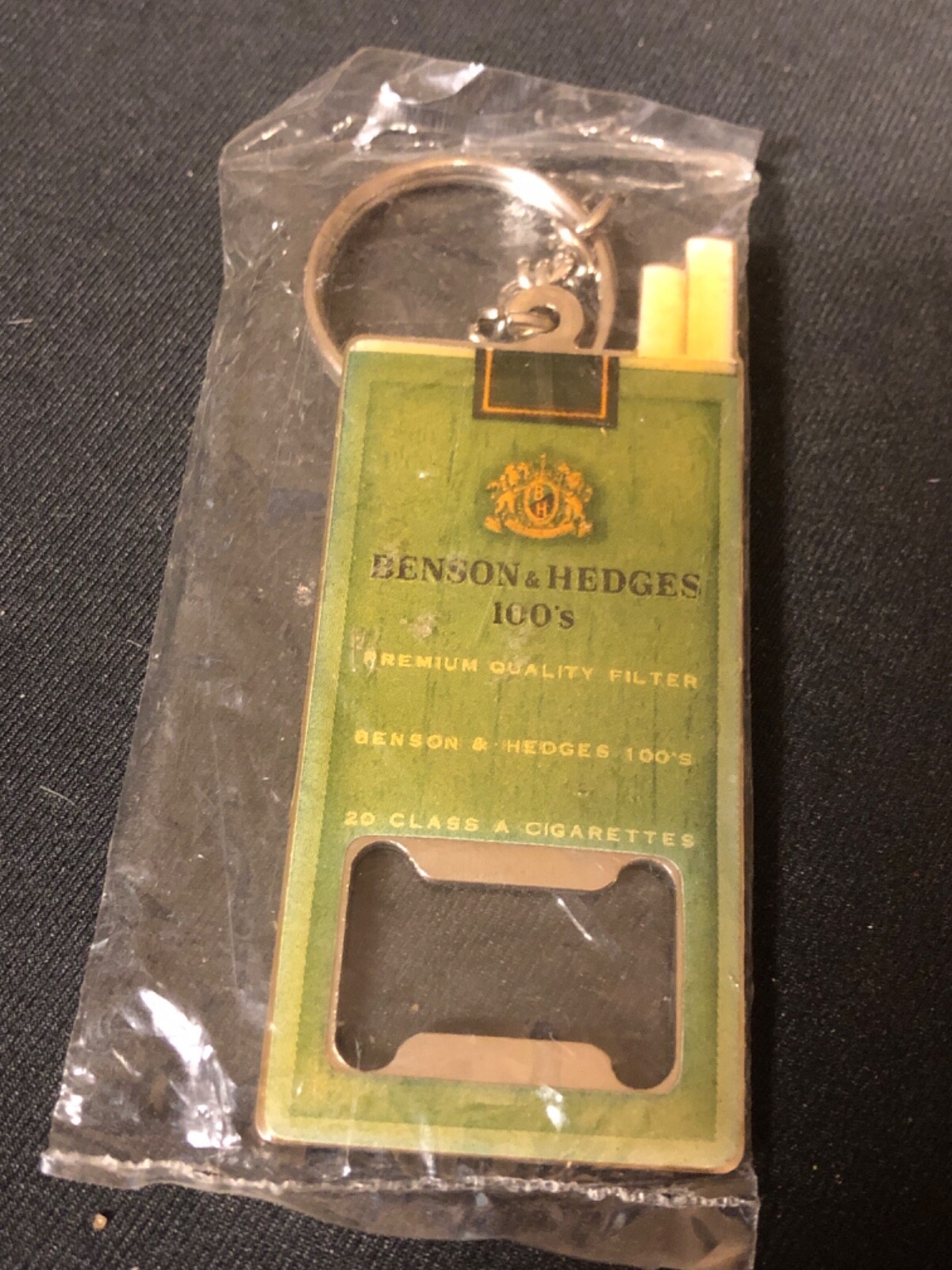 Vintage Benson & Hedges Advertising Promo Key Chain Bottle Opener Sealed