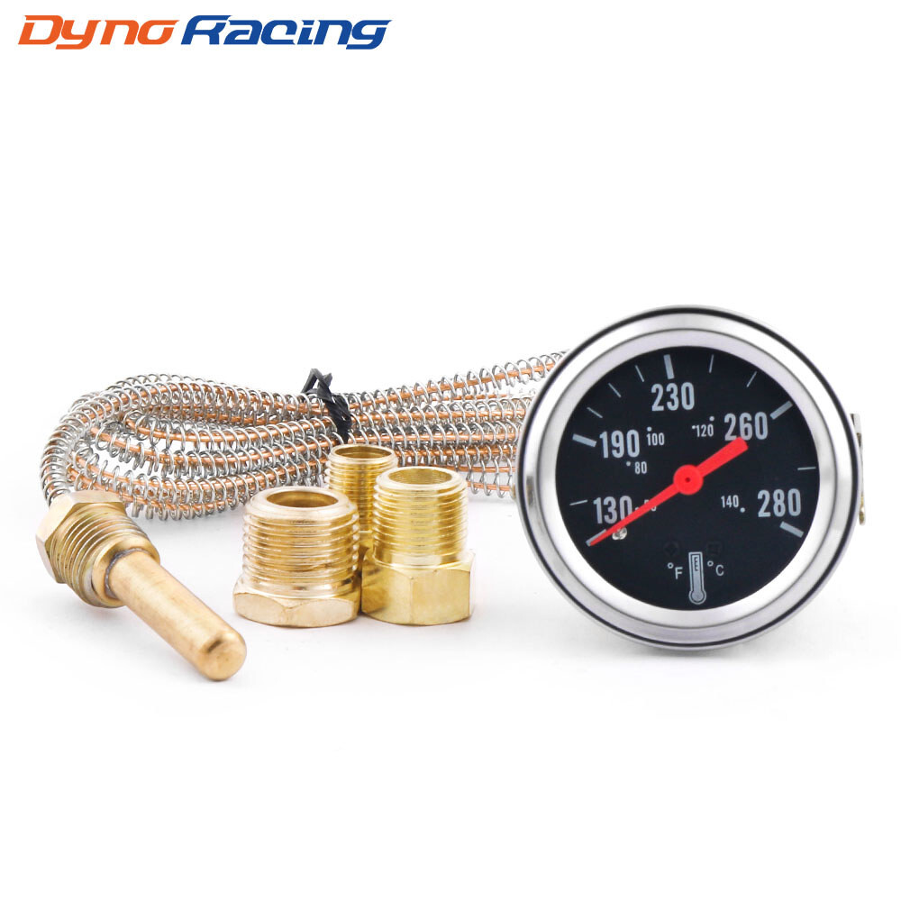 2" 52mm Pointer Mechanical Water Temp Gauge Meter 50-140℃/130-280℉ Sensor 1/2npt