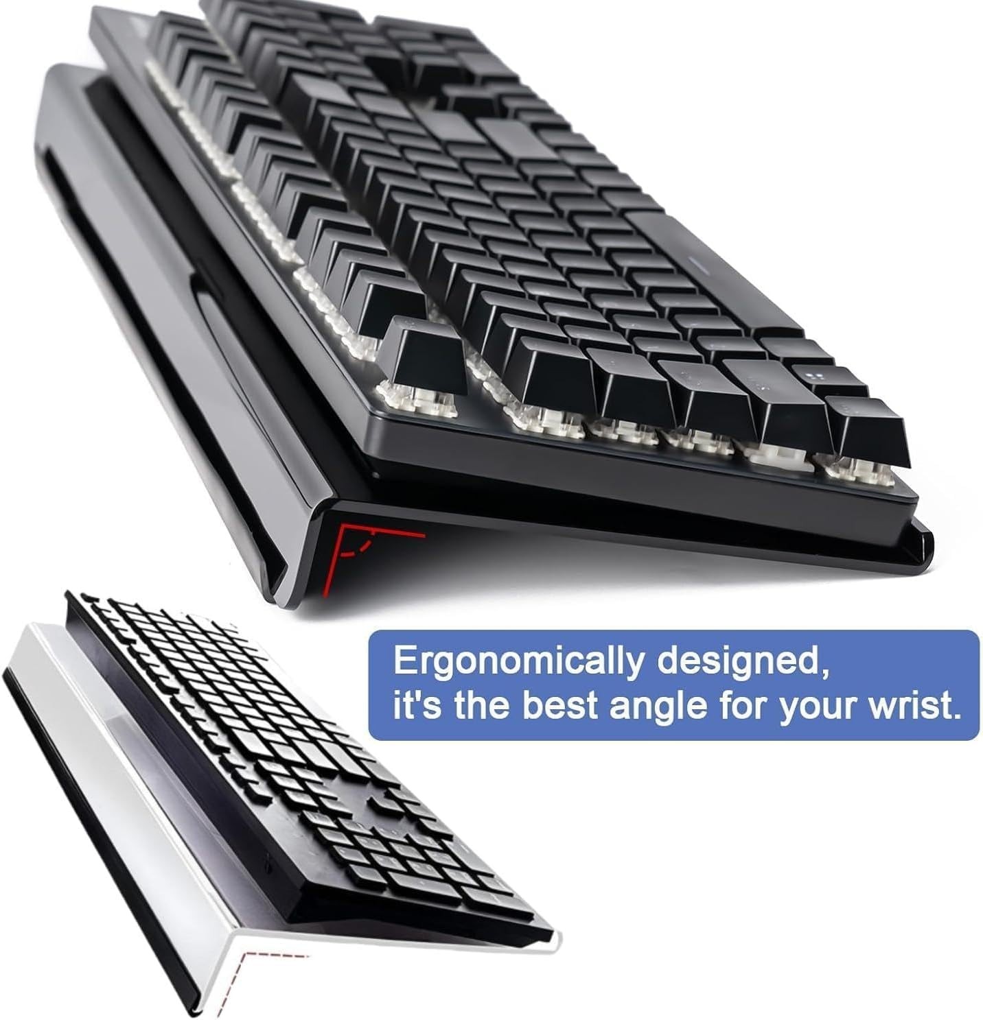 Computer Keyboard Stand，Acrylic Keyboard Tray with Rubber Strip，Ticker Acryl