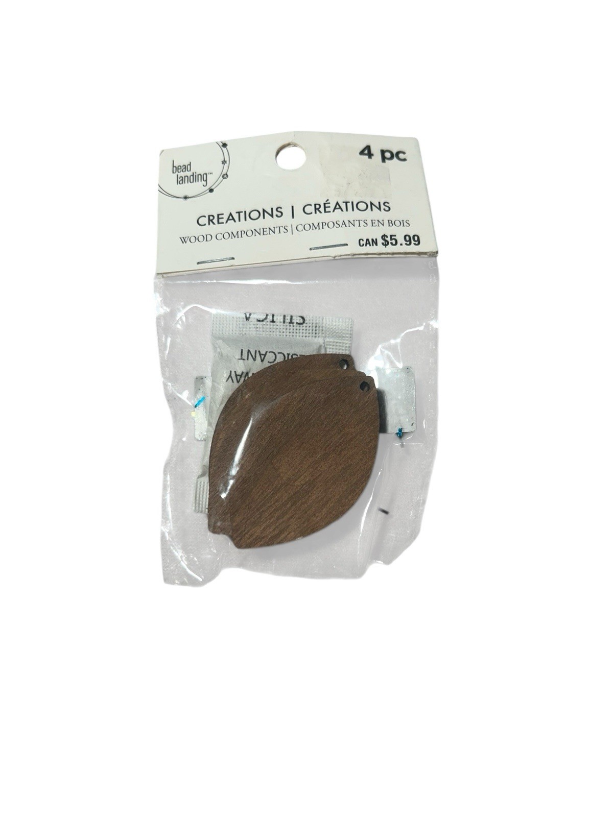 Bead Landing 8 Pkgs Wood Earring Craft Components Assorted Shapes (56 pc)
