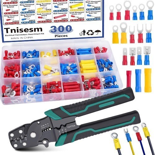 Insulated Wire Electrical Connectors Assortment Kit Ring Spade Butt Quick