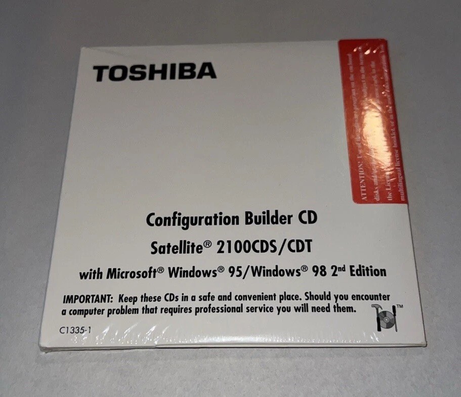 Toshiba Configuration Builder CD Satellite 2100CDS/ CDT W/ Windows 95/98 2nd Ed
