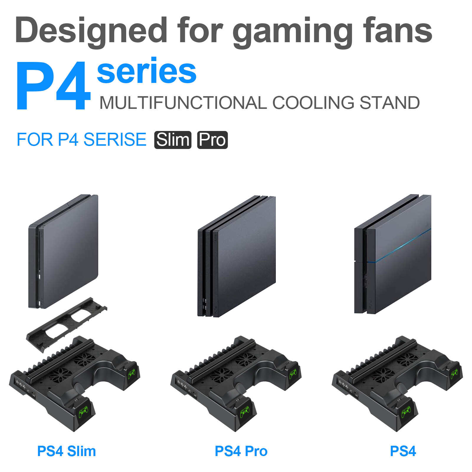 Wireless Dual Controller Charger Dock Station for PS4/Slim/Pro