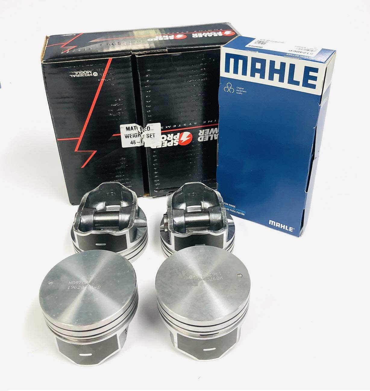 PISTONS Flat Top Set/4+CAST Rings Mercruiser Volvo 140hp GM Marine 3.0L 181 020