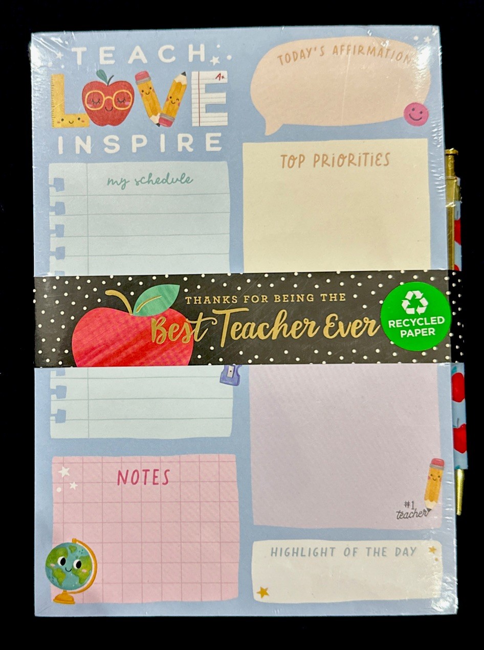 Clementine “Best Teacher Ever” Notepad And Pen Set NEW