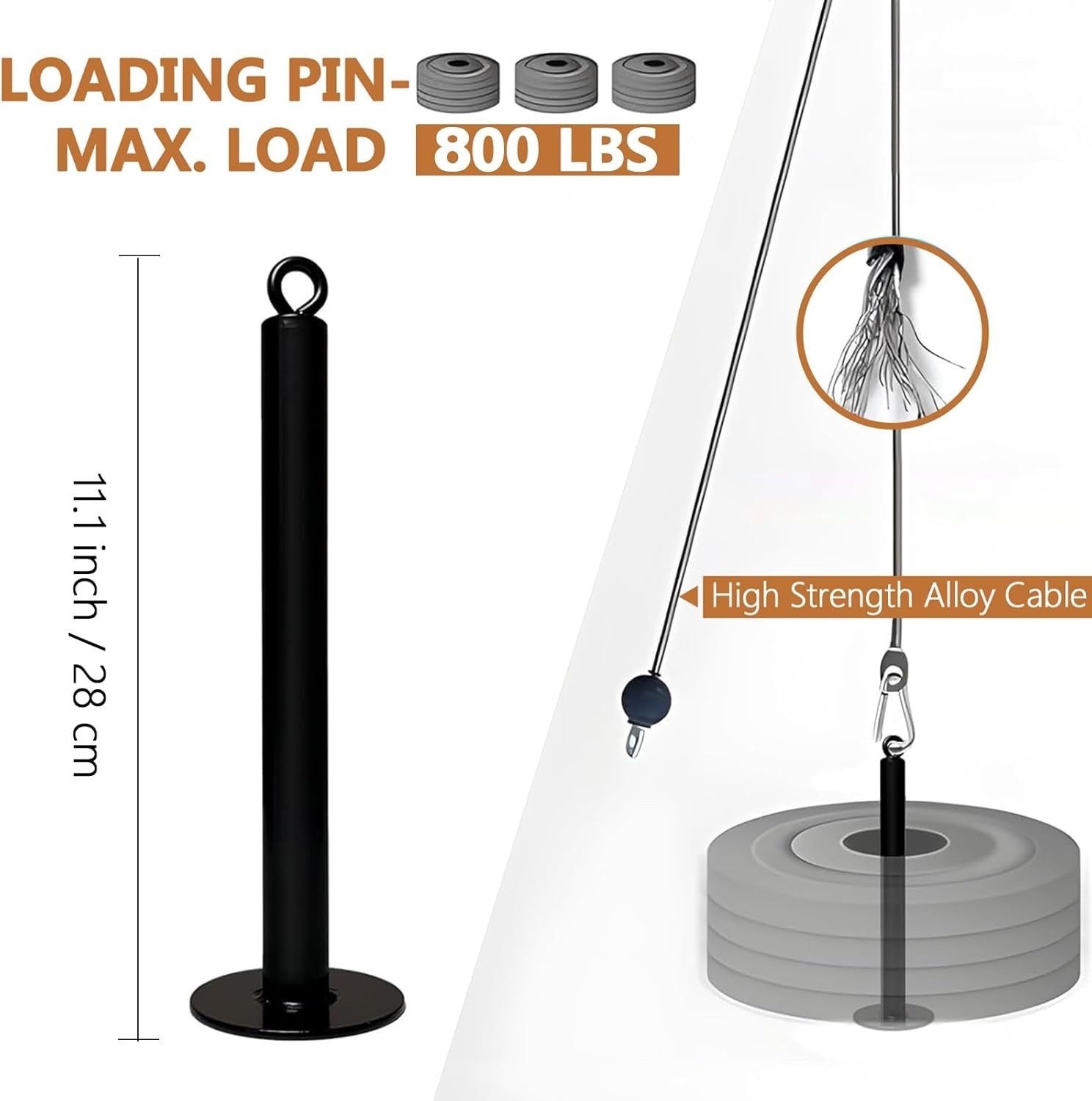 36.9" Oversized Wall Mounted Pulley System Gym LAT Pull Down Cable Attachments