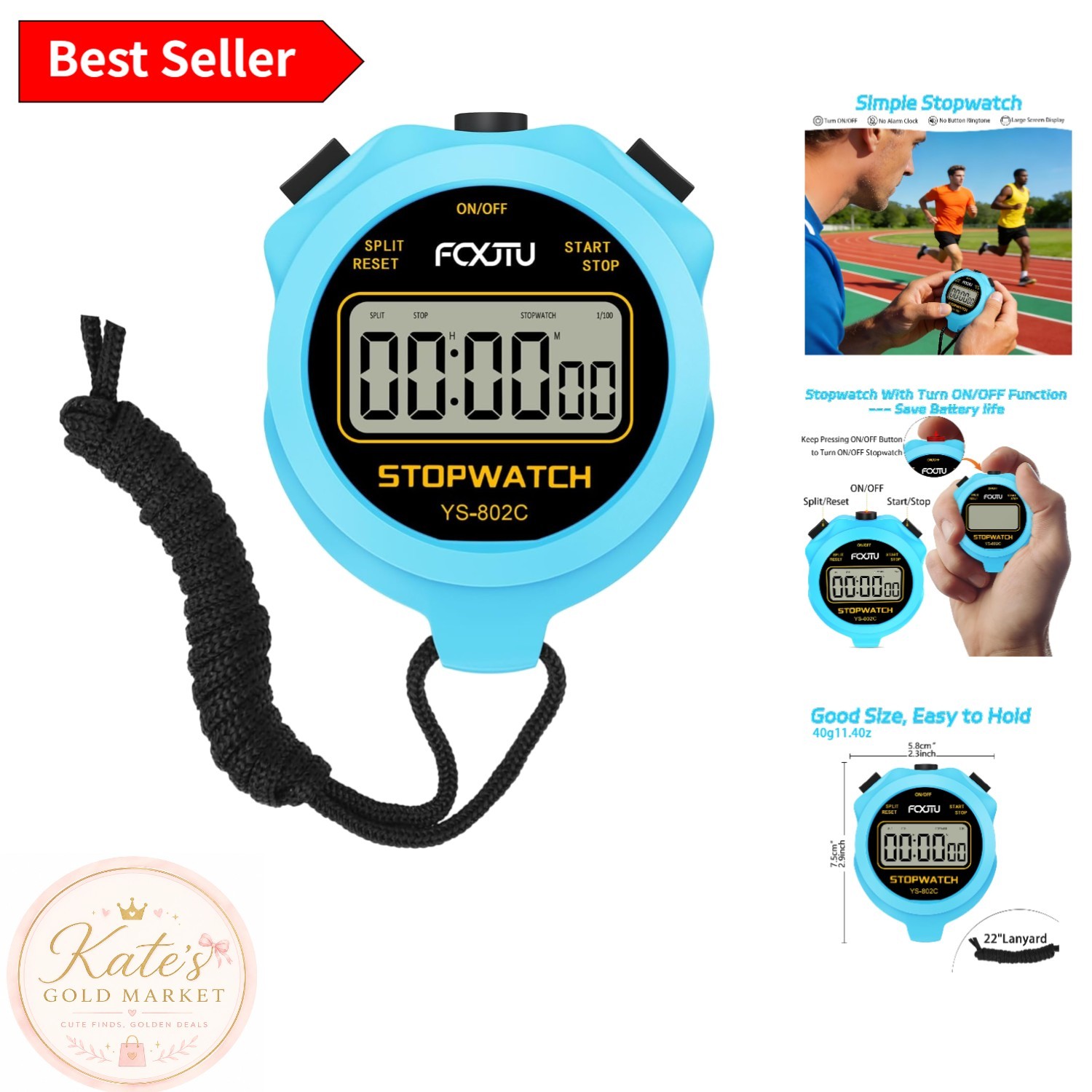 Easy-to-Use Digital Stopwatch with Silent Mode for Athletes and Teachers