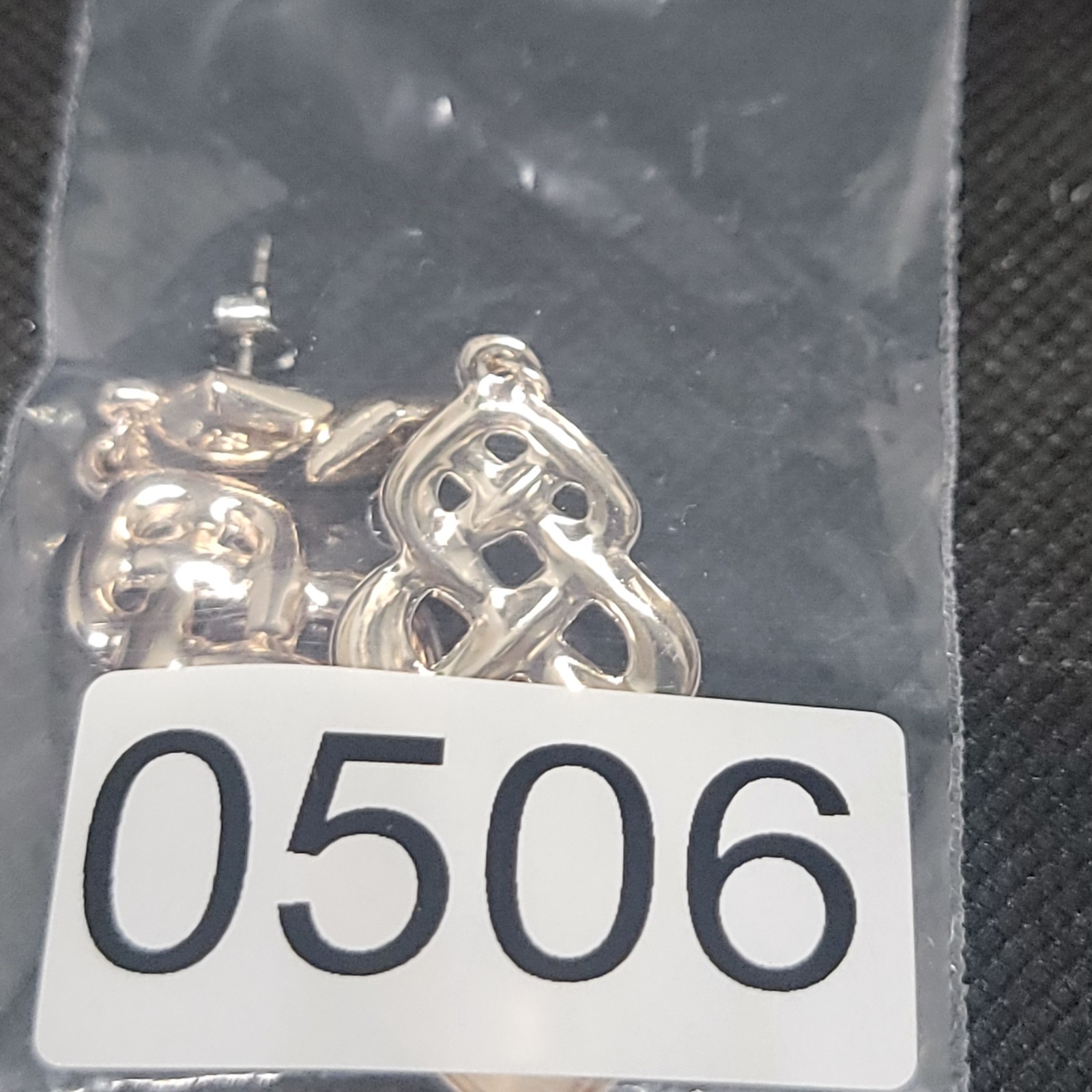 Vintage Silver Tone Dangle Drop Earrings Openwork Geometric
