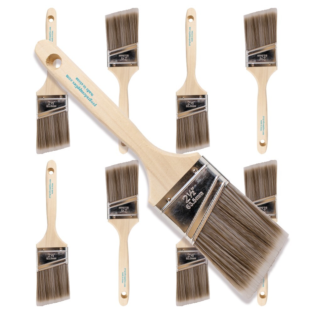 2-1/2" Angle House Wall,Trim Paint Brush Set Home Exterior or Interior Brushes