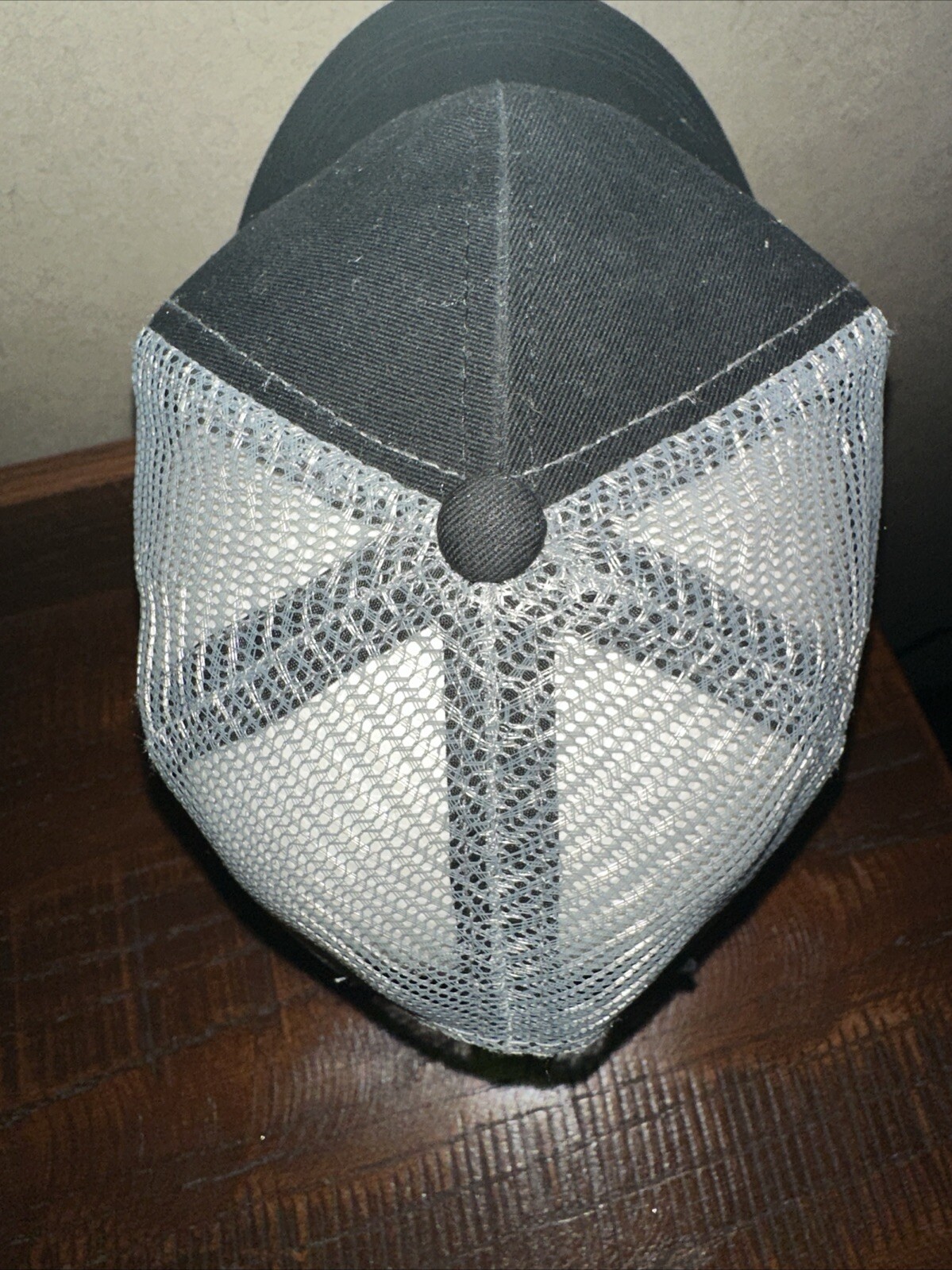 Chicago Dog Hotdog Patch on Black Hat Cap w Gray Mesh Fans First Hook Loop
