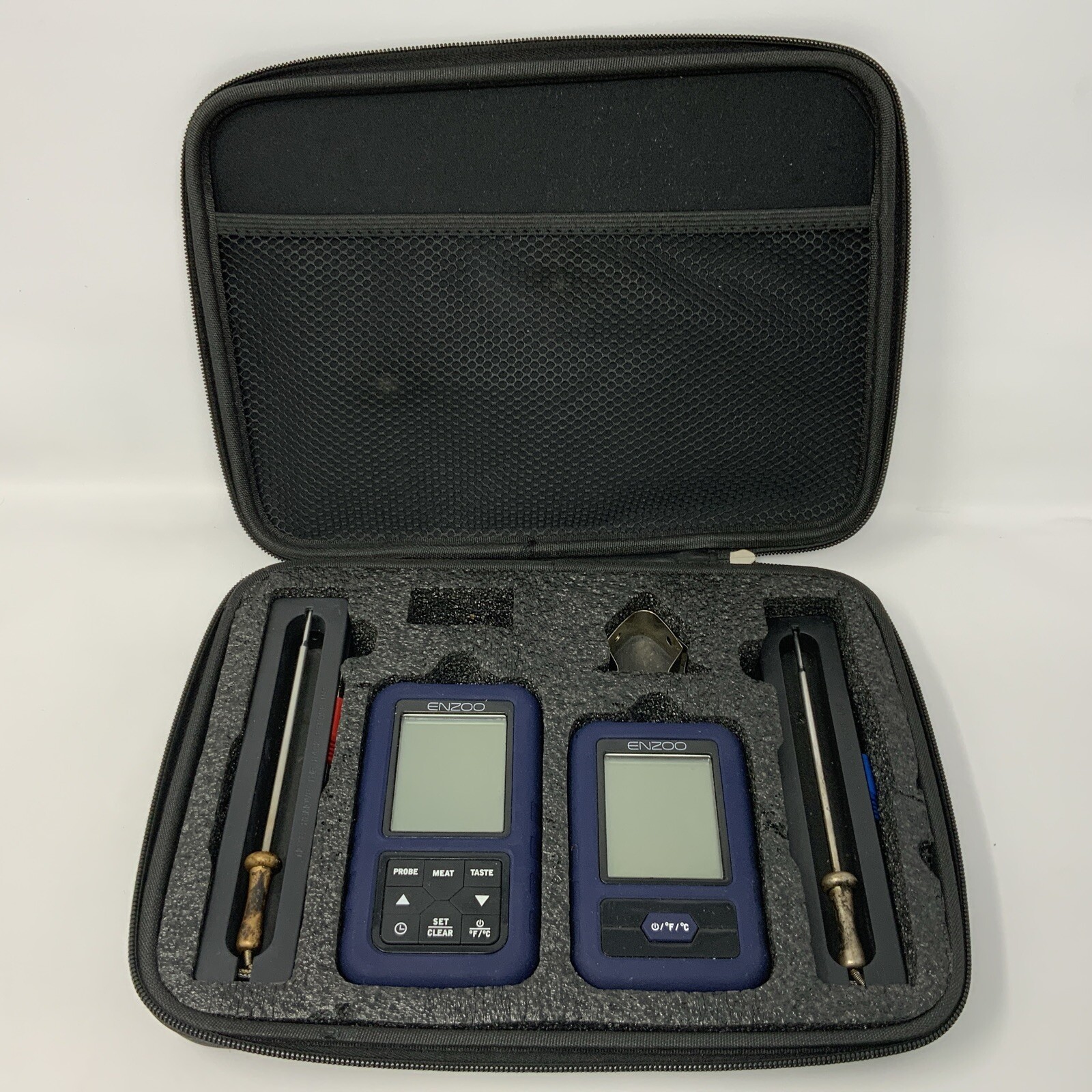 Enzoo Wireless Food Thermometer 2 Probes Blue Silicone Case USED Working