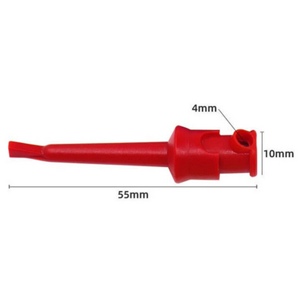 10PCS Mini Grabber Test Hook Clips Insulated Black & Red For Electrical Testing