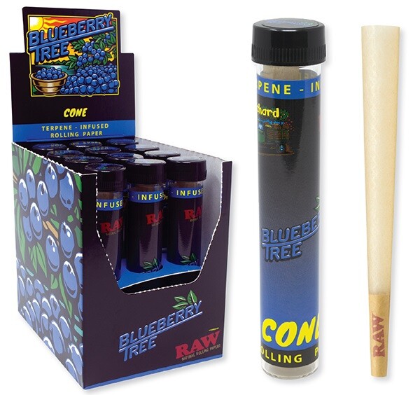 Buy One - RAW BLUEBERRY TREE Terpene Infused King Size Pre-rolled Cone