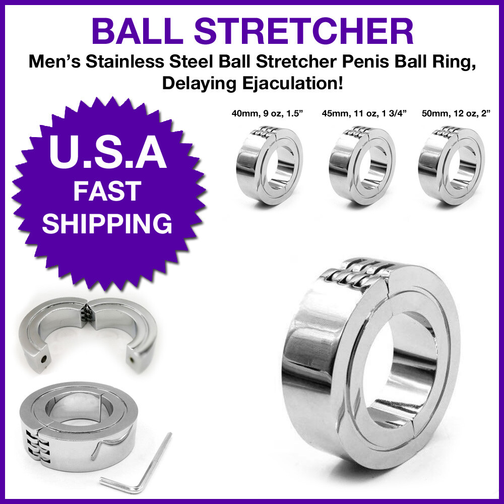 Stainless Steel Ball Stretcher Penis Ball Ring Male Delaying Ejaculation ED AID