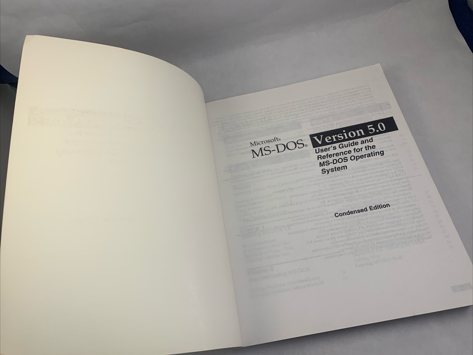 Microsoft MS-DOS Version 5.0 Getting Started User's Guide Reference VTG 1991 MIC
