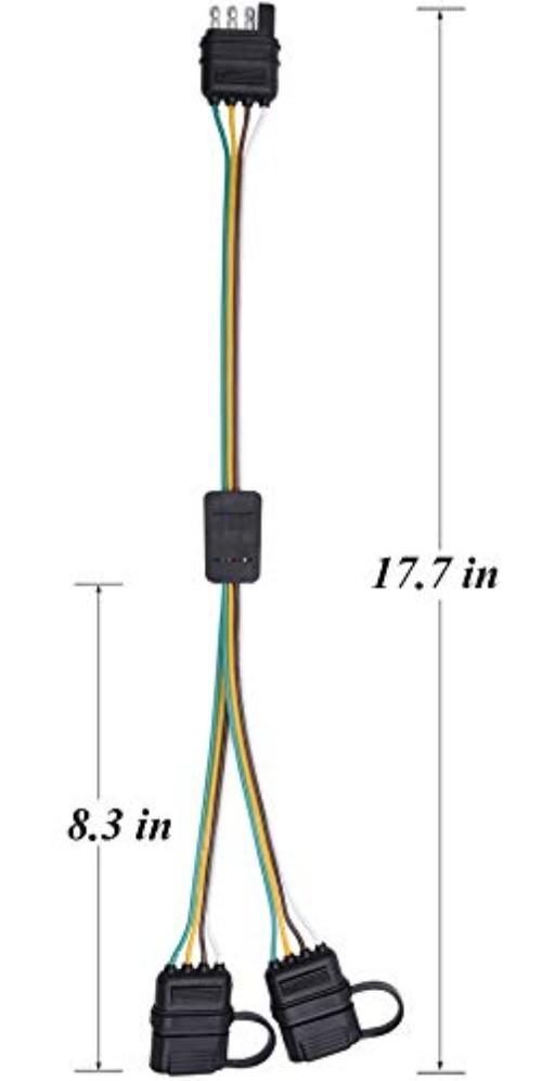 Heavy-Duty 4-Way Y-Splitter Connector for Multi-Light Trailer Applications