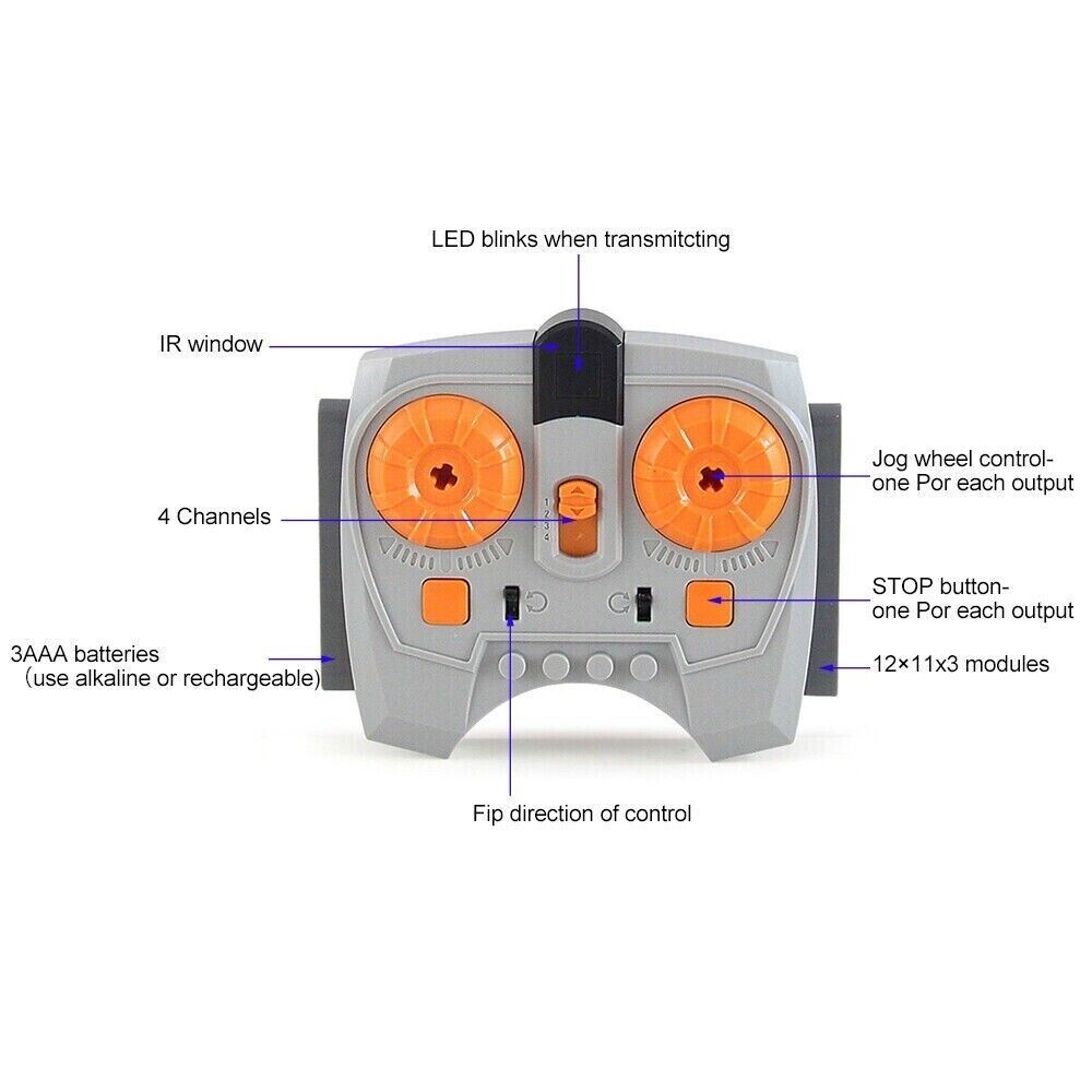 4Pcs Power Functions Battery Box Train Motor IR Receiver Controlled For Lego Set