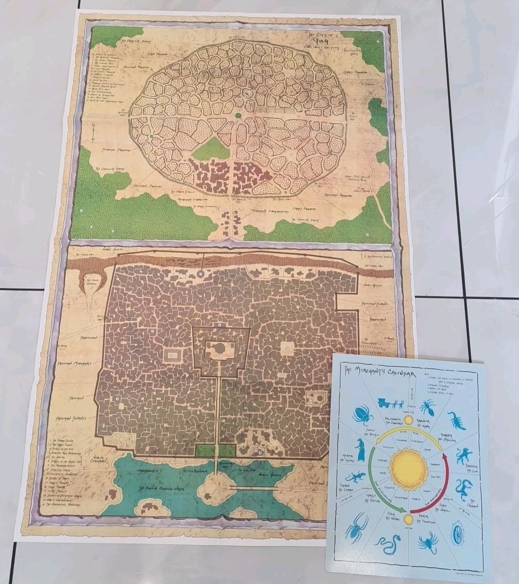 Advanced Dungeons And Dragons Dark Sun Map & Calendar TSR 1993 A22