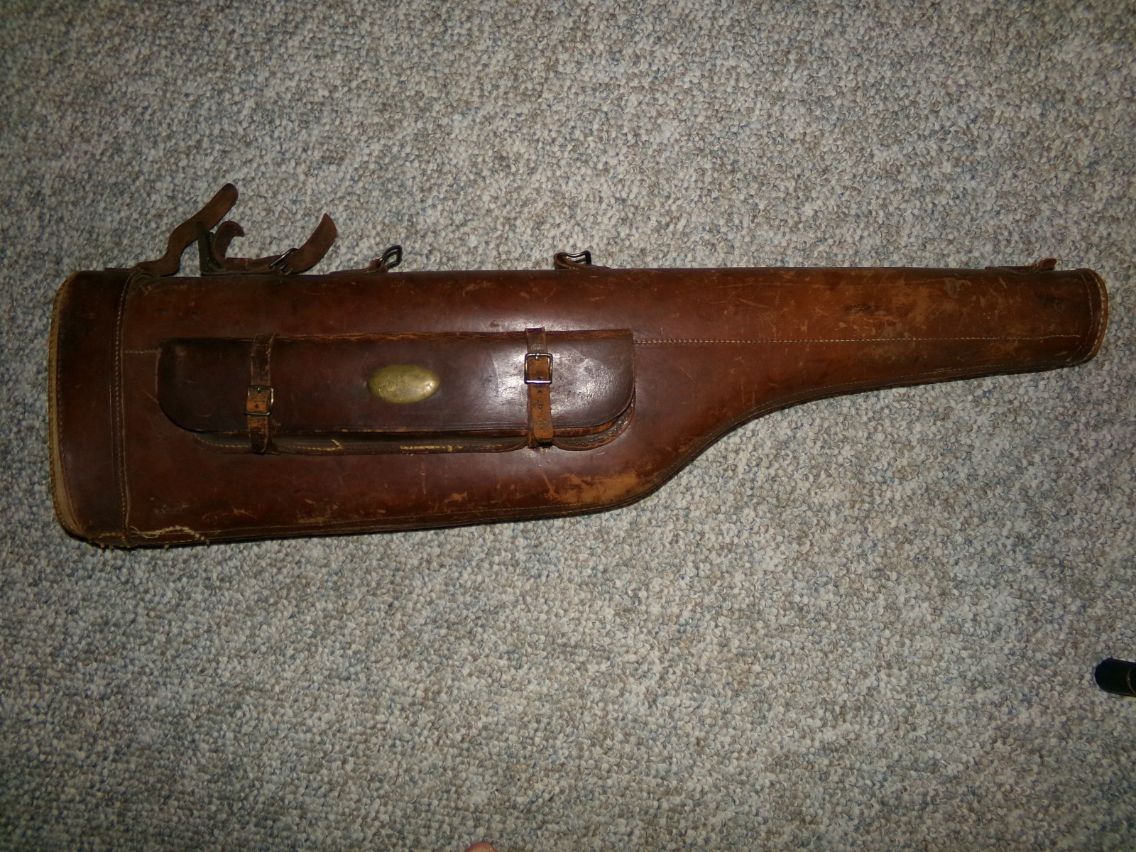 Antique Leather Rifle Gun Hard Case