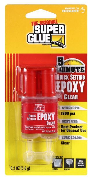 🚨 SUPER DEAL BIG TUBE SUPER GLUE EPOXY QUICK SET 5 MINUTES CLEAR Metal Glass +