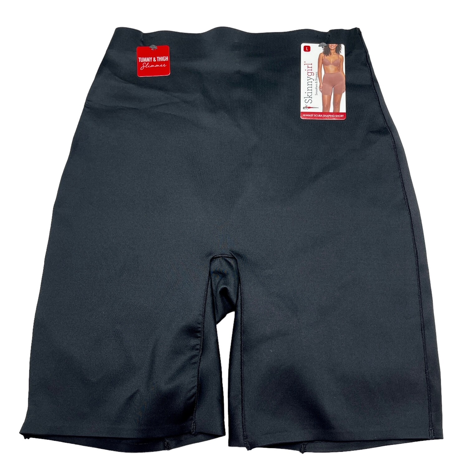 Skinnygirl Shaper Black Hi Waist Scuba Shaping Short Silky Thigh Slimmer 4624