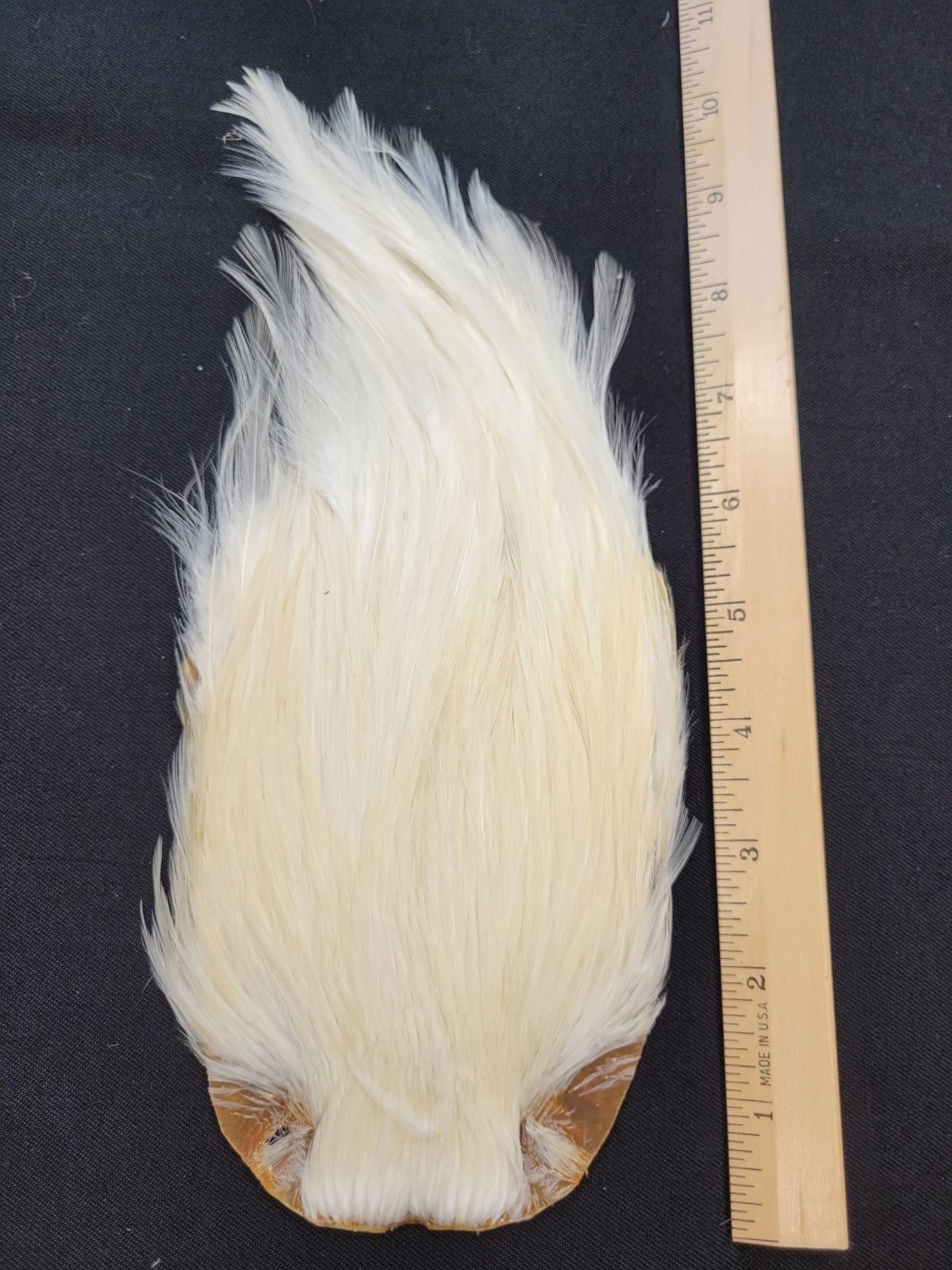 Lot 18,  Top Quality Dyed WHITE India Rooster Streamer Neck Cape Feathers