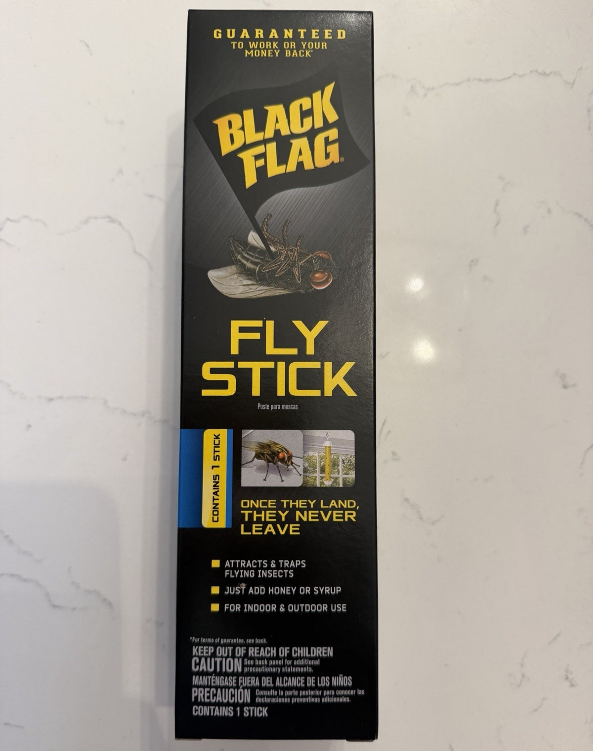 Black Flag Fly Stick Sticky Trap for Flies, Attracts & Traps Insects, 1 Stick