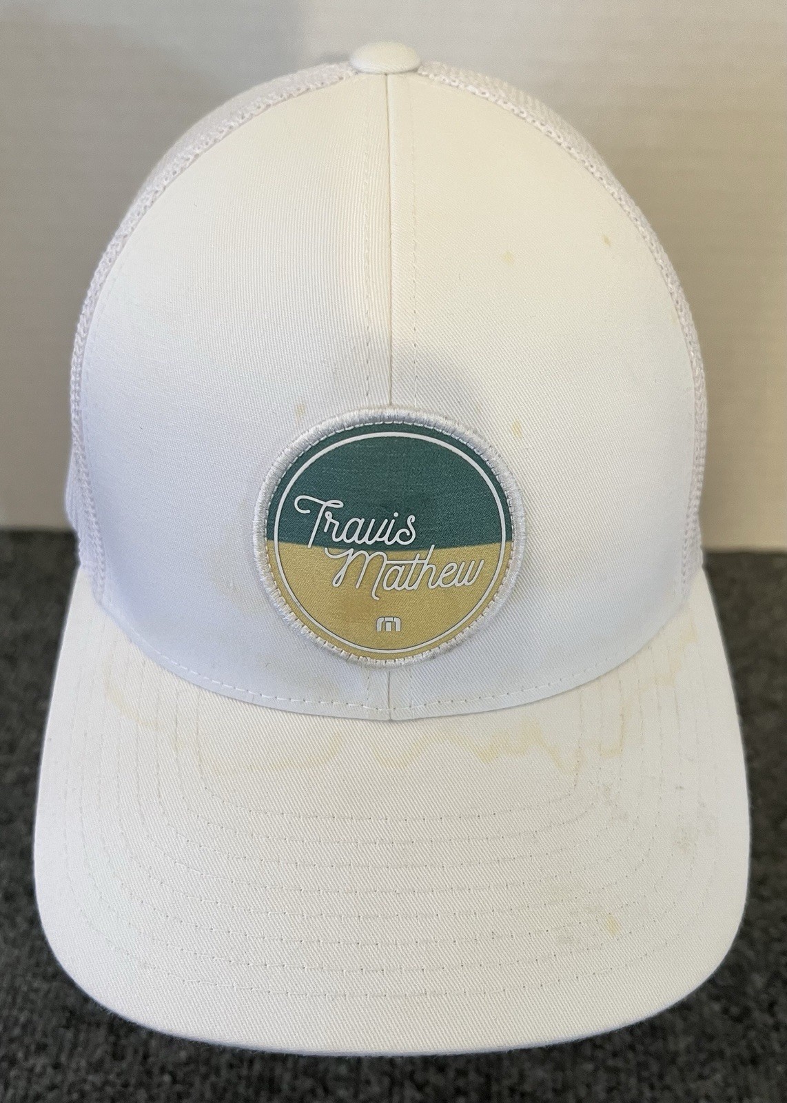 Travis Matthew Golf Hat SnapBack White Logo Patch Mesh Golfing Attire