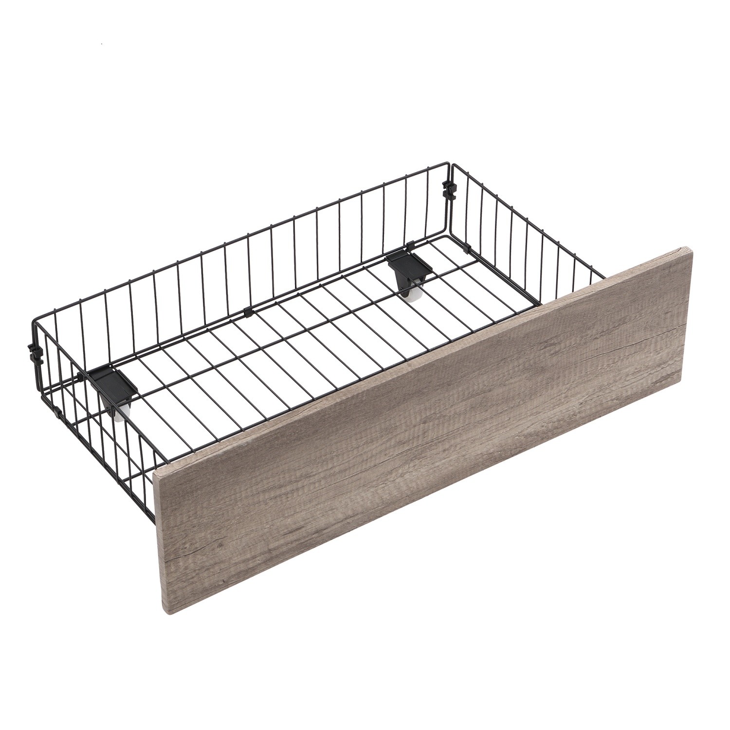 Full Size Bed Frame with Upholstered Headboard Metal Platform Bed w/ 2 Drawers
