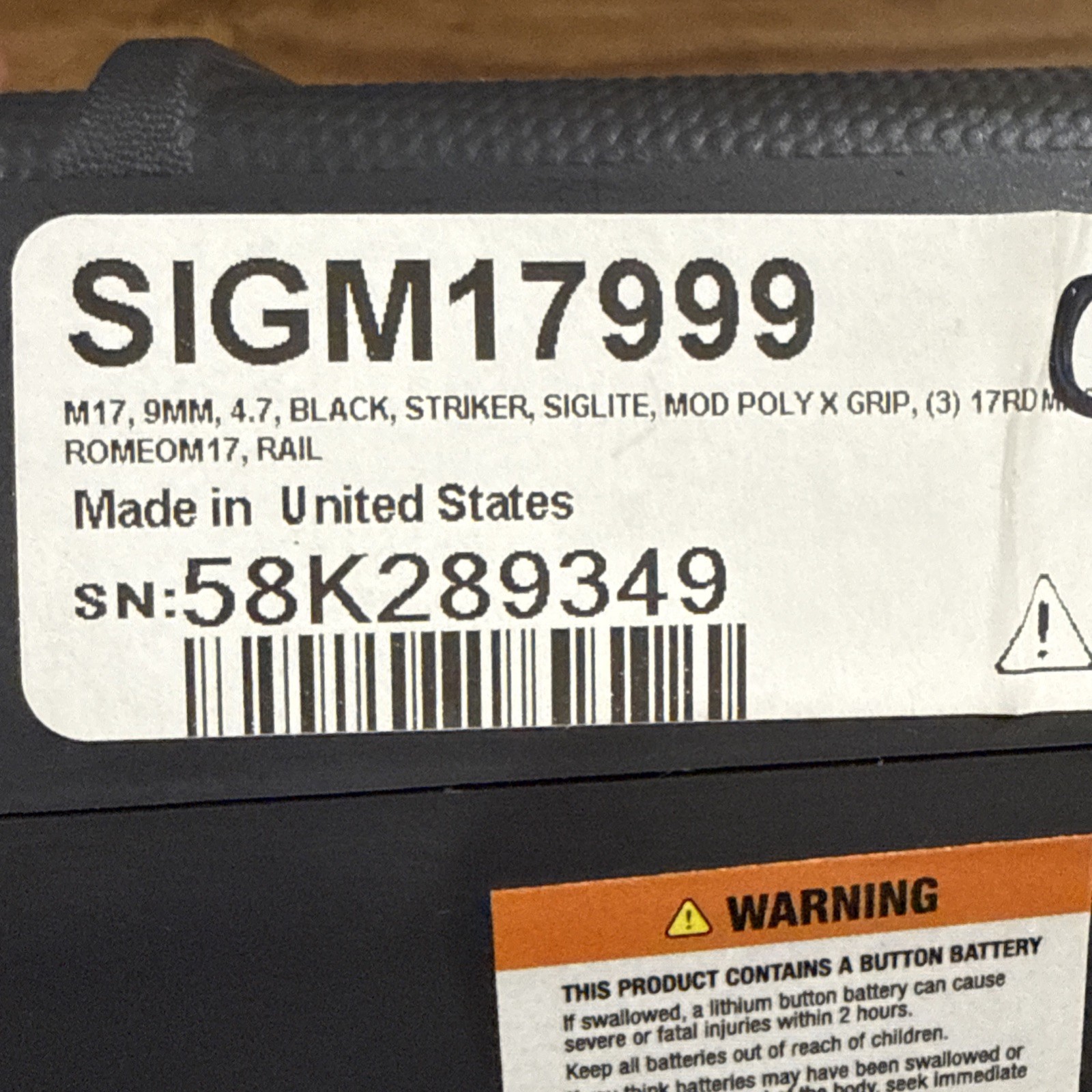 SIG Sauer M17 P320 Factory Pistol Case SIGM17999 Hard Case w/ Foam 9mm FREE SHIP