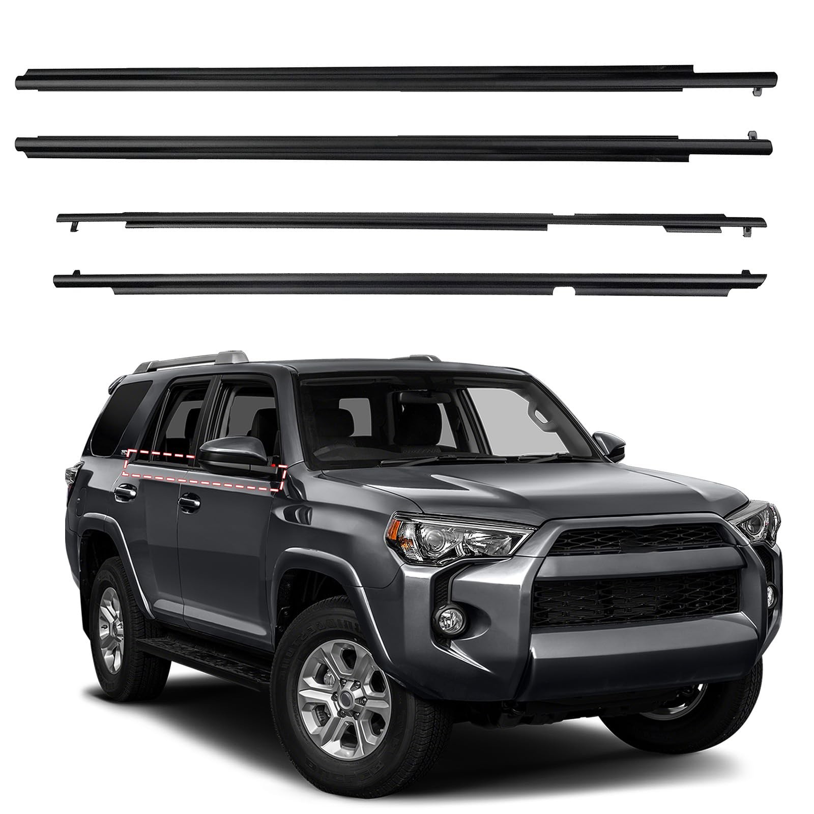 ItranMc Window Molding Trim Seal for 2010-2021 Toyota 4Runner,Black Outer...