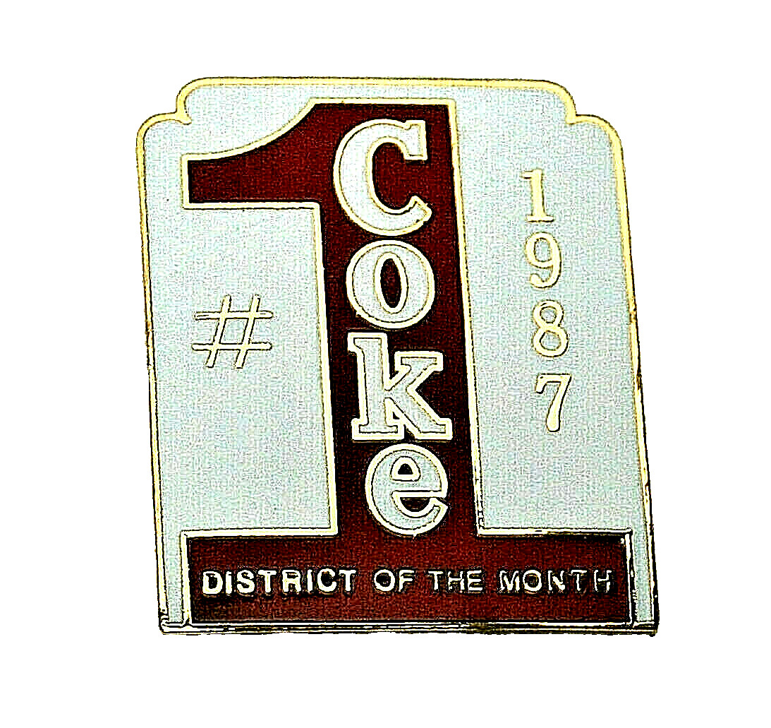 1987 Coca-Cola Coke #1 District Of The Month Employee Award Lapel Pin Nos New