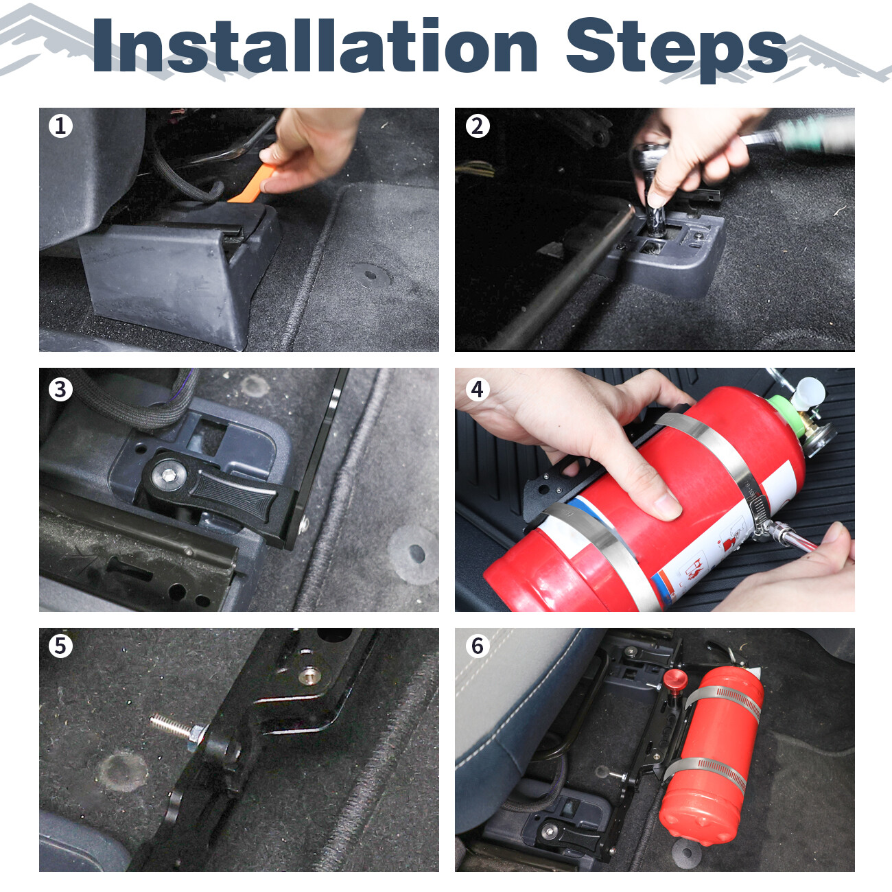 Fire Extinguisher+Seat Multi-function Mount Panel For 2021+ Ford Bronco 2/4 D