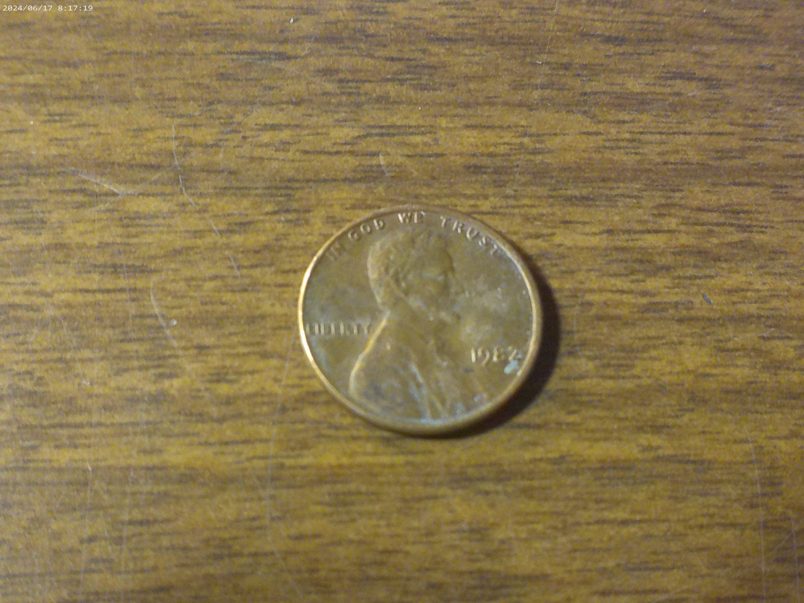 1982-P Lincoln Cent Reverse Error No Initials