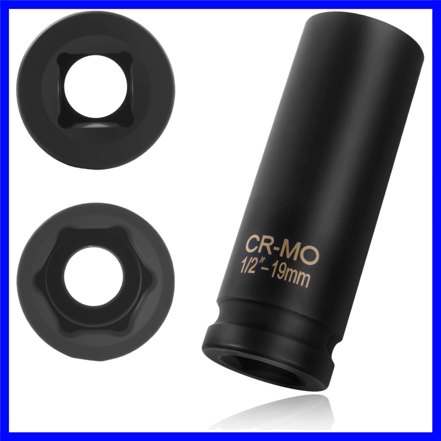 19mm 1/2" Drive Deep Socket - 6 Point Anti-Slip for Efficient Wheel Dismantling