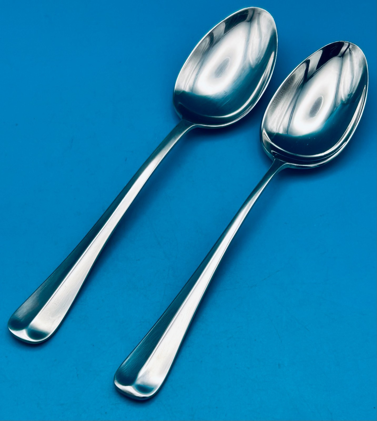 2 TWO Gorham COLONIAL TIPT SATIN Oval Soup Spoons 6 5/8" Stainless Flatware