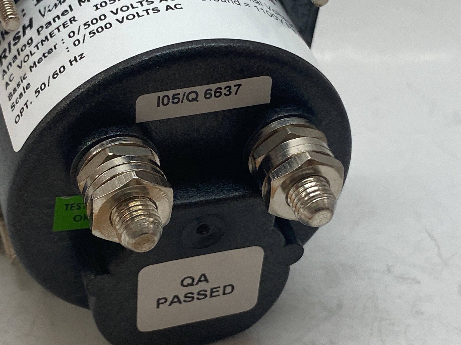 2-1/2" Analog AC Voltage Panel Meter (0 to 500 VAC) - AC Volt Gauge Panel Meter