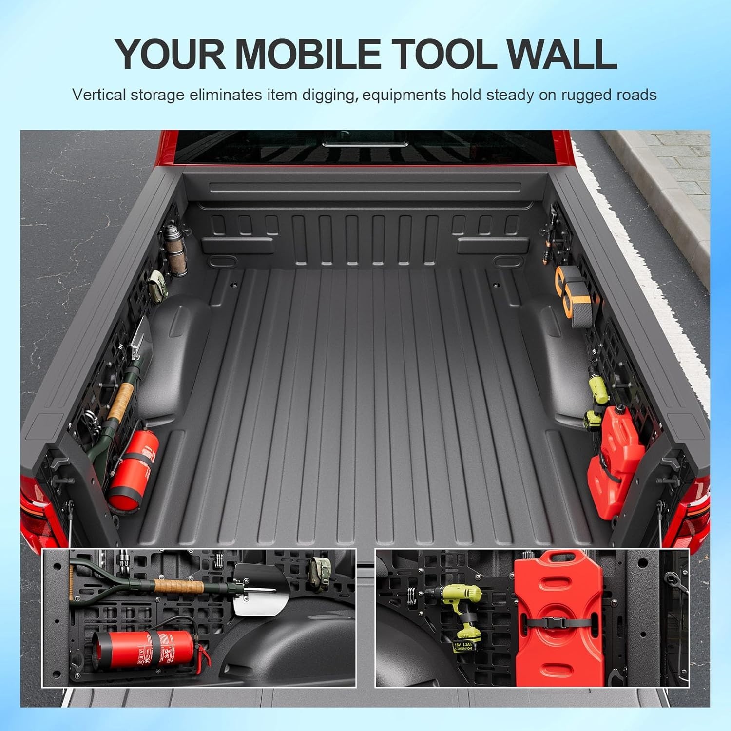 For 2015-2025 Ford F150 5.5FT Side Molle Panel Truck Side Bed Molle Panel System