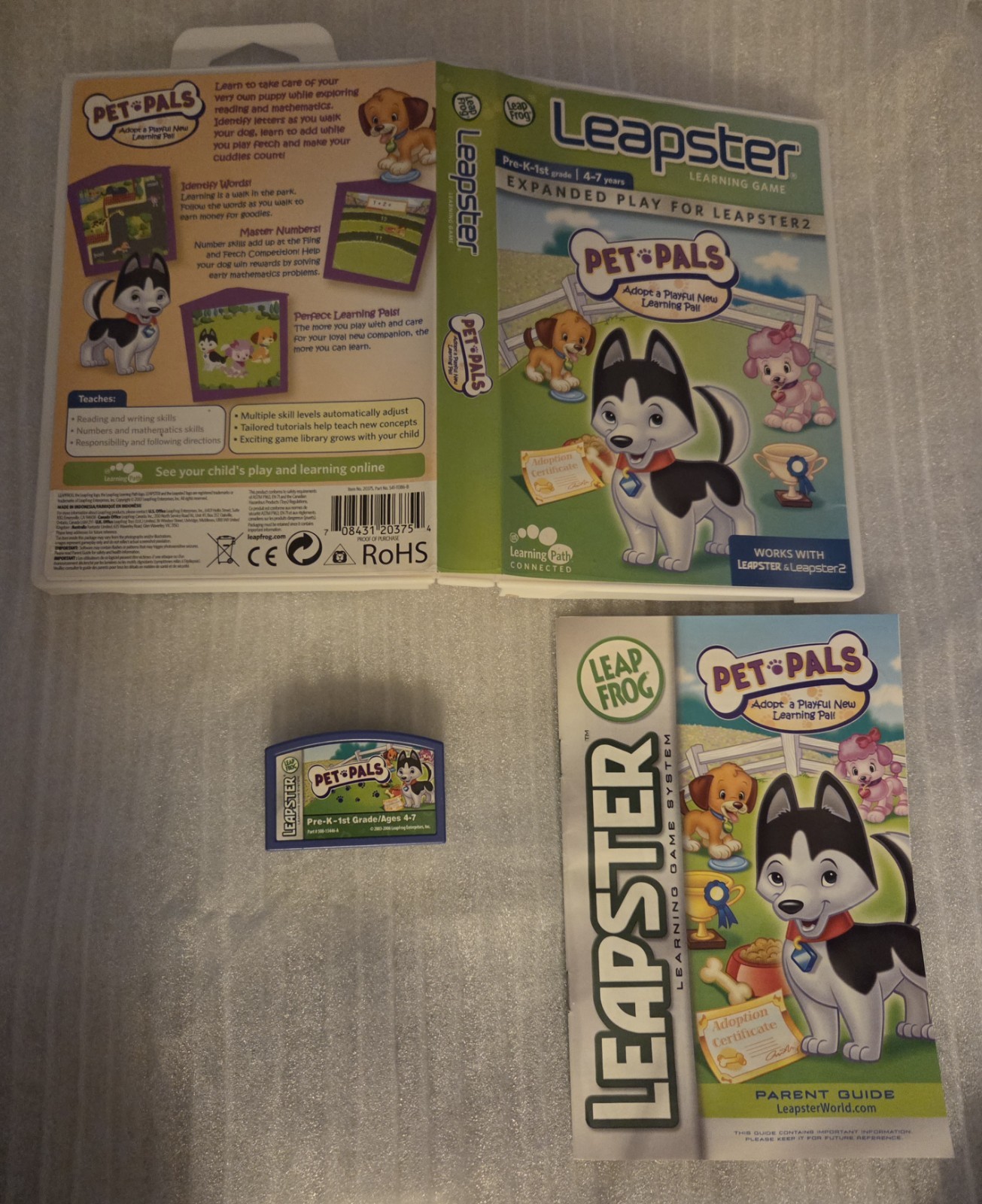 Leapfrog Leapster Pet Pals Learning Game Cartridge PreK-1st grade Age 4-7