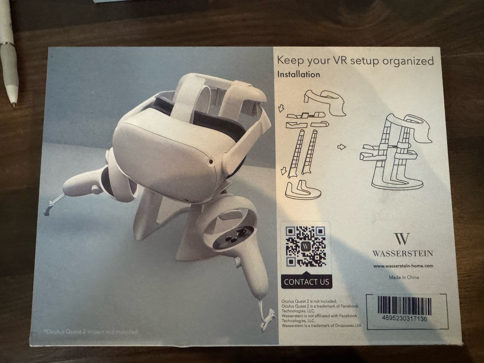 Wasserstein VR Headset Stand with Controller Holders New Open Box Oculus