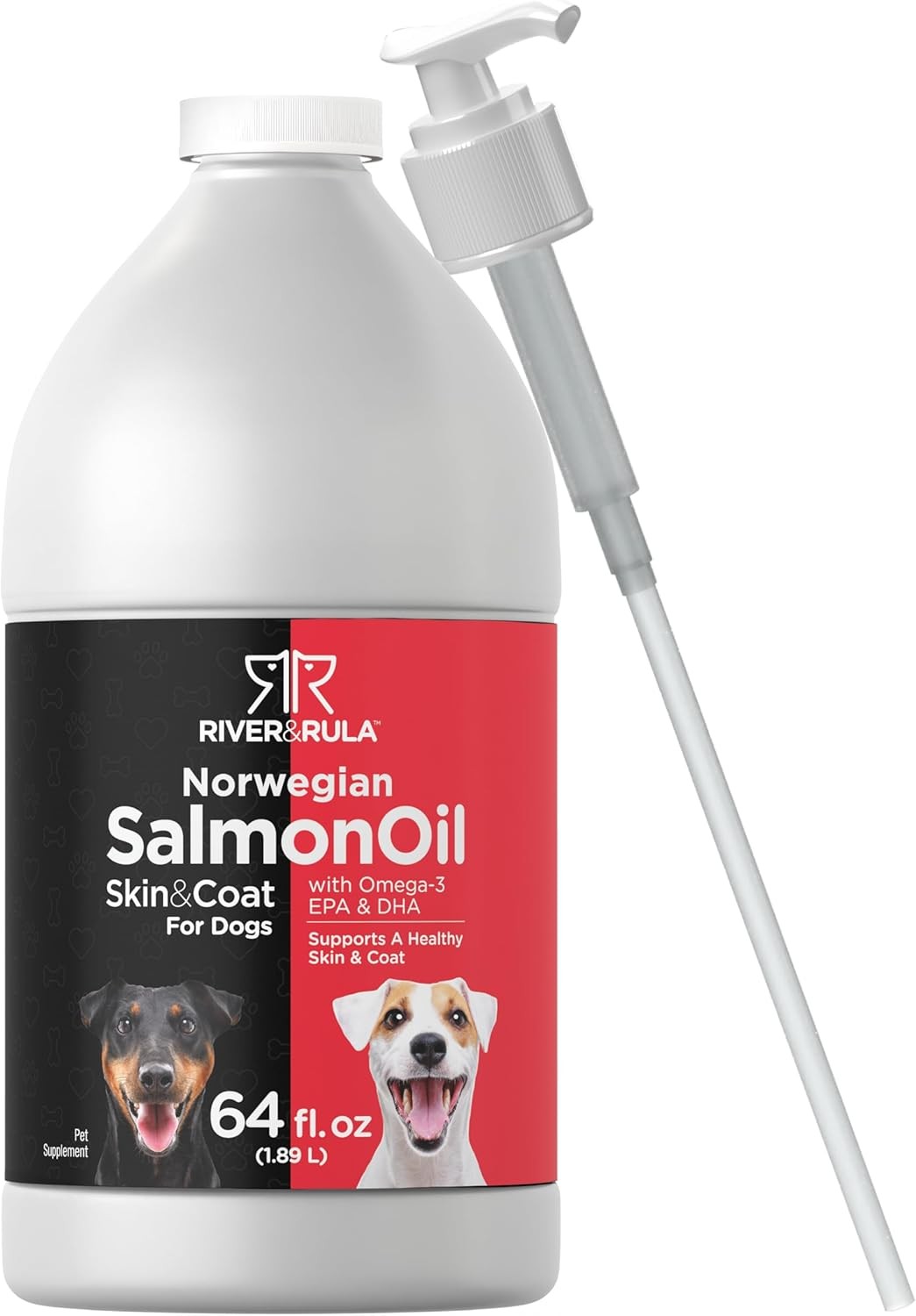 Salmon Oil for Dogs 64 fl oz  | Supports Healthy Skin and Coat | by River & Rula