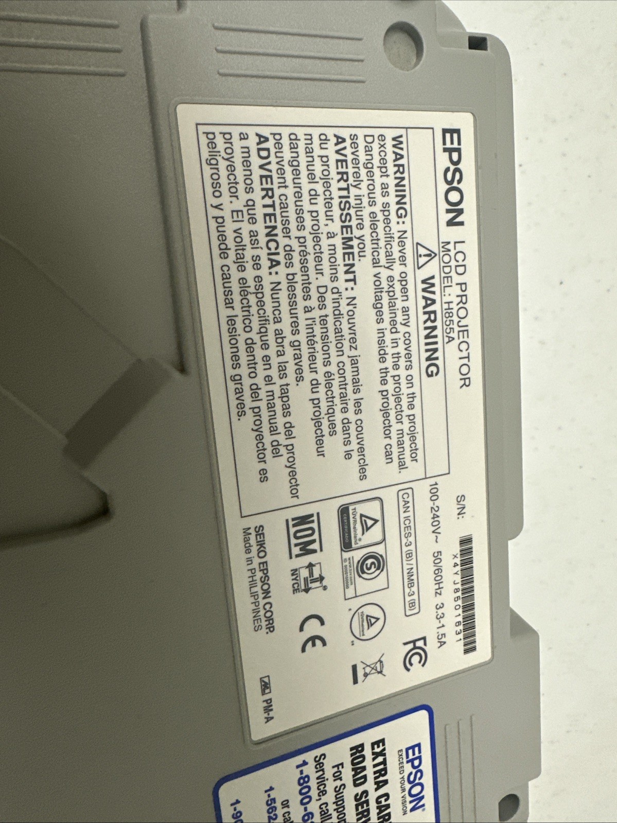 Epson PowerLite X39 LCD Projector 