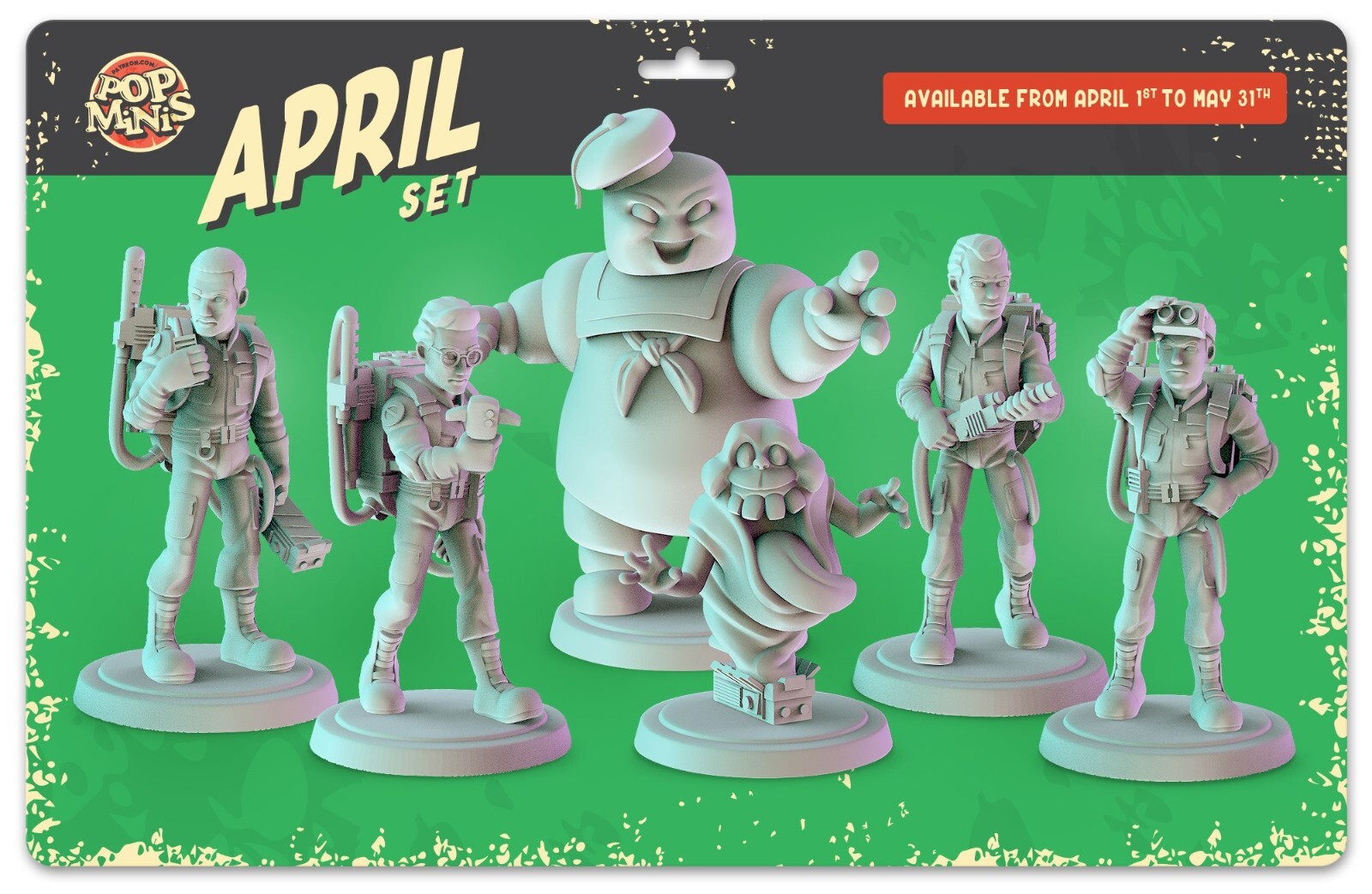 UNPAINTED Ghostbusters Set of 6 3d Printed Models